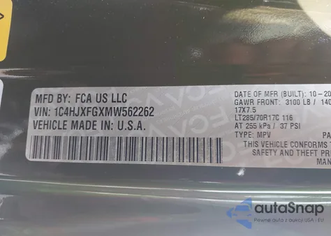 2021 Jeep Wrangler Unlimited Rubicon 4X4 из США, поврежденный, VIN 1C4HJXFGXMW562262